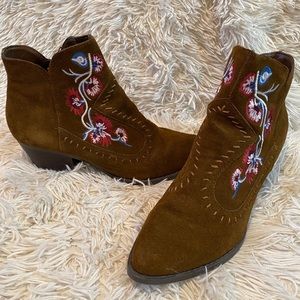 Embroidered booties
